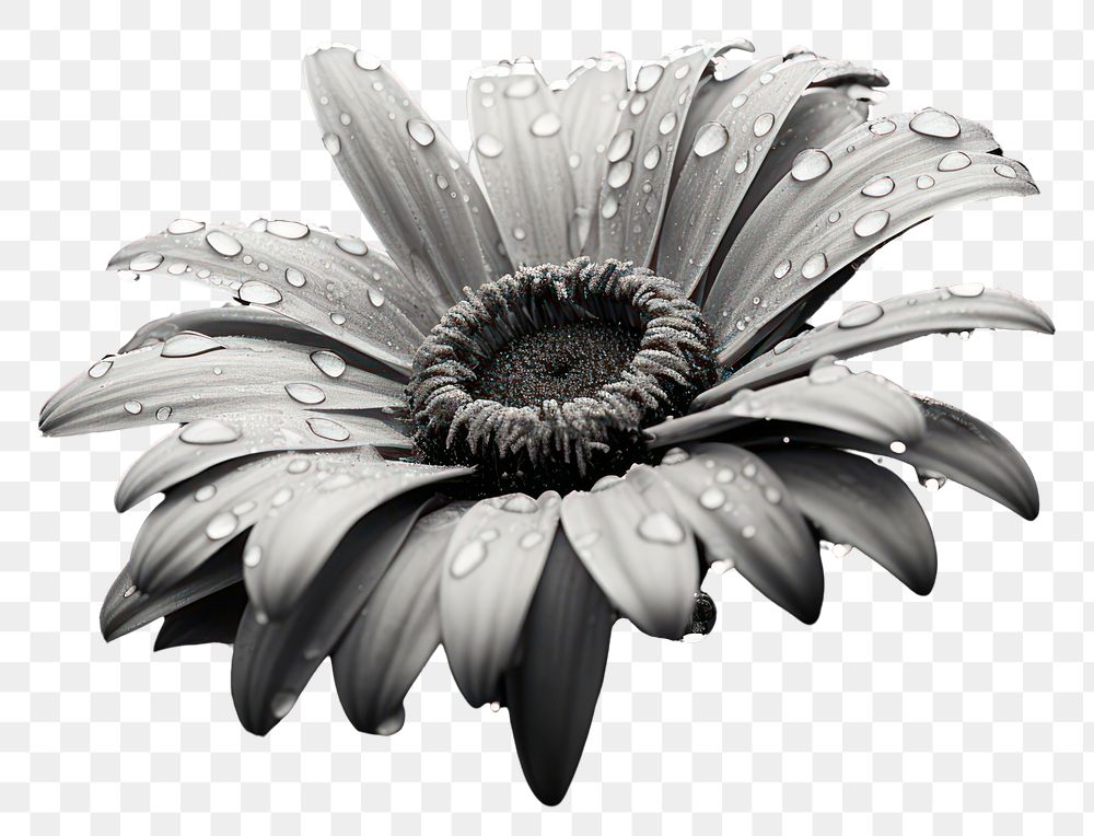 PNG Daisy monochrome flower petal. AI generated Image by rawpixel.