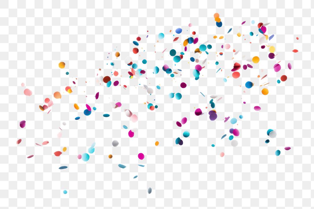 PNG  Colorful confetti backgrounds white background celebration. AI generated Image by rawpixel.
