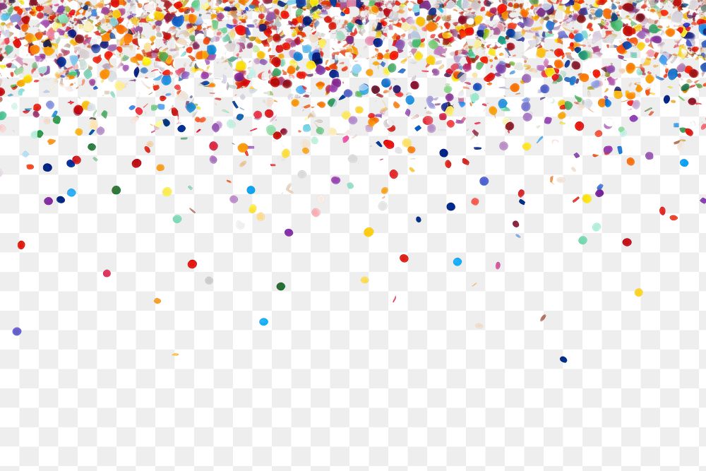 PNG  Colourful confetti party backgrounds white background celebration. AI generated Image by rawpixel.