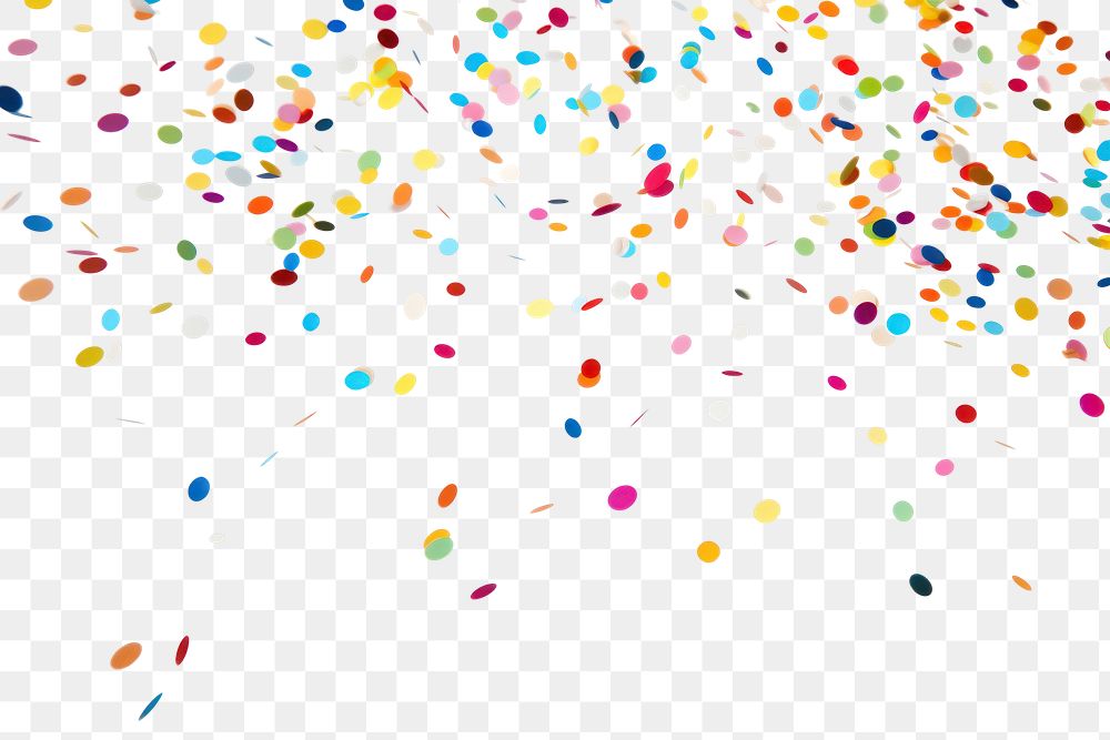 PNG  Colourful confetti party backgrounds white background celebration. AI generated Image by rawpixel.