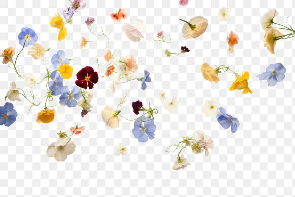 PNG  Mixed flowers petal plant white background. AI generated Image by rawpixel.