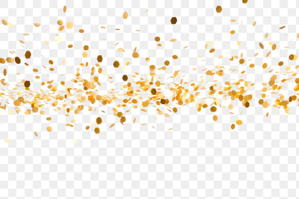 PNG  Gold confettis backgrounds white background celebration. AI generated Image by rawpixel.