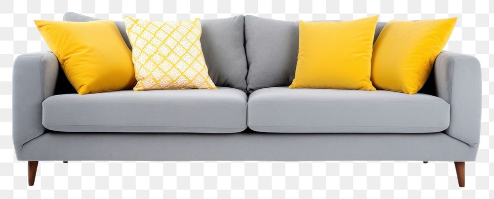 PNG Grey sofa pillow furniture cushion. AI generated Image by rawpixel.