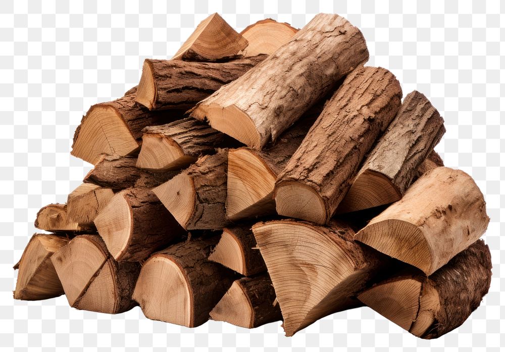 PNG Pile of firewood lumber white background deforestation. AI generated Image by rawpixel.