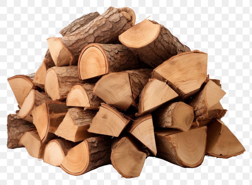 PNG Pile of firewood lumber white background deforestation. AI generated Image by rawpixel.