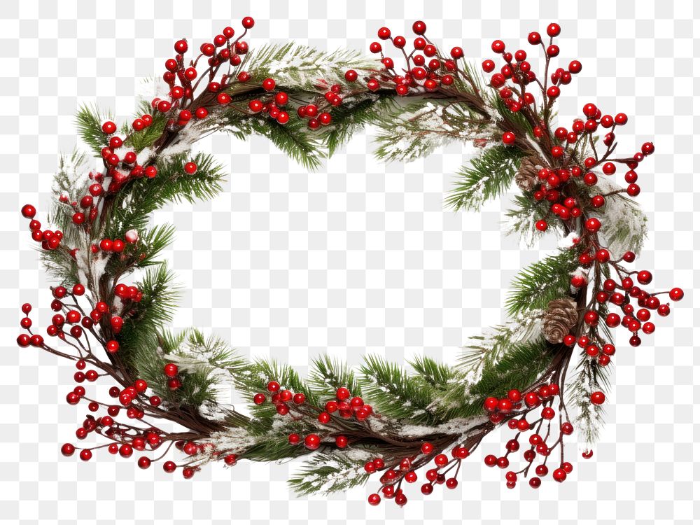 PNG Rectangle Decorative Christmas wreath christmas white background celebration