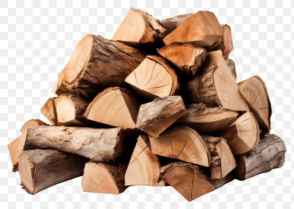 PNG Small pile of firewood lumber white background deforestation. AI generated Image by rawpixel.