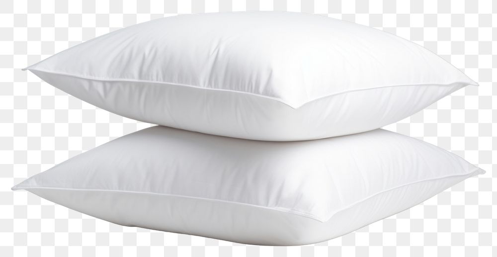 PNG Stack of 2 white pillows cushion white background comfortable. AI generated Image by rawpixel.