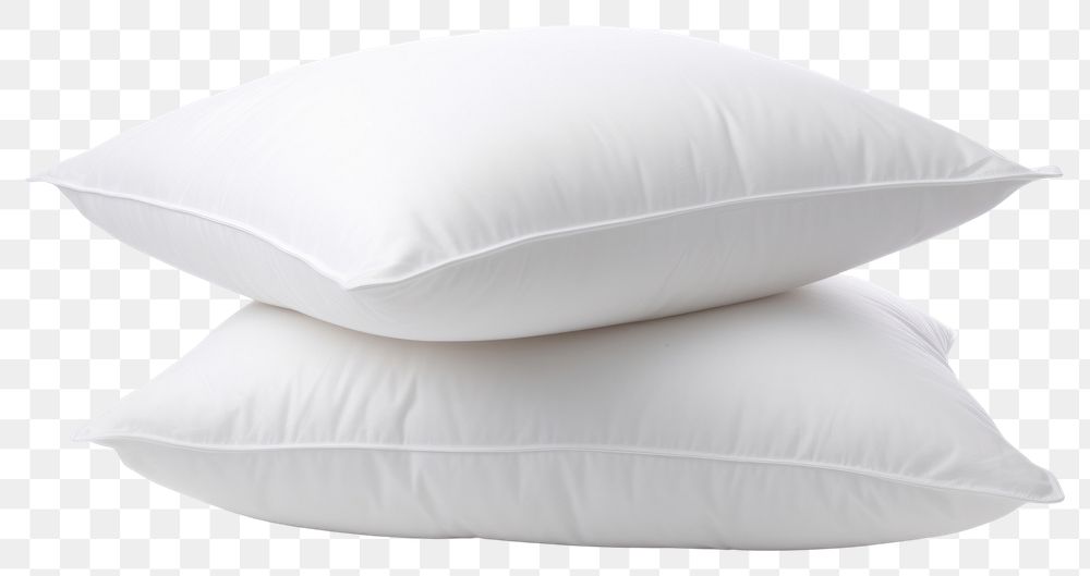 PNG Stack of 2 white pillows white background comfortable softness. AI generated Image by rawpixel.