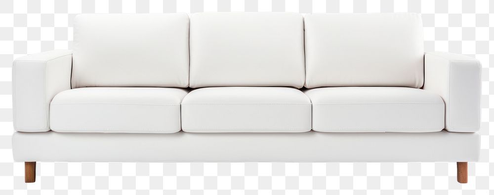 PNG  White sofa furniture cushion white background. AI generated Image by rawpixel.