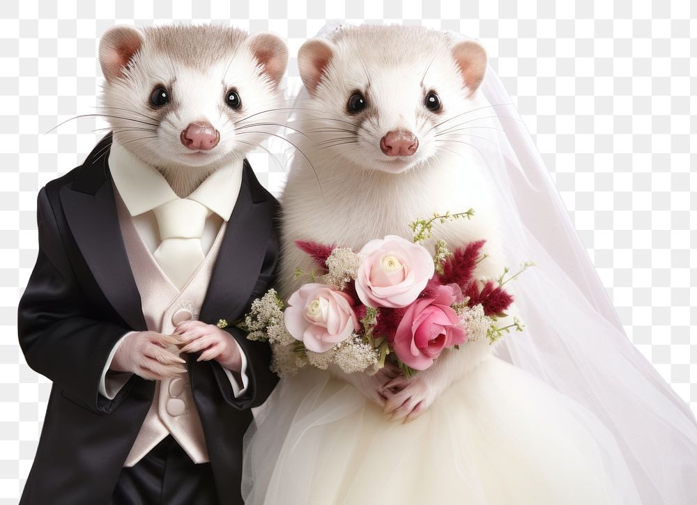 PNG Baby ferret wedding animal mammal. AI generated Image by rawpixel.