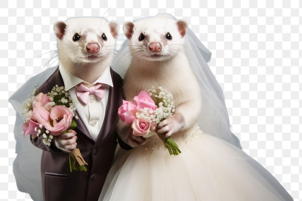 PNG Baby ferret animal wedding mammal. AI generated Image by rawpixel.