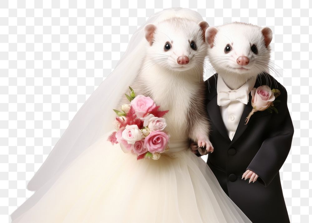 PNG Baby ferret wedding animal bride. AI generated Image by rawpixel.