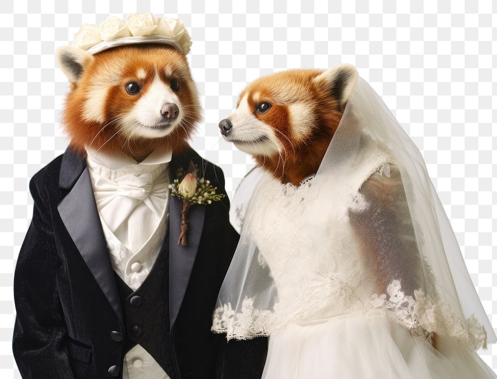 PNG Red panda wedding mammal animal. AI generated Image by rawpixel.