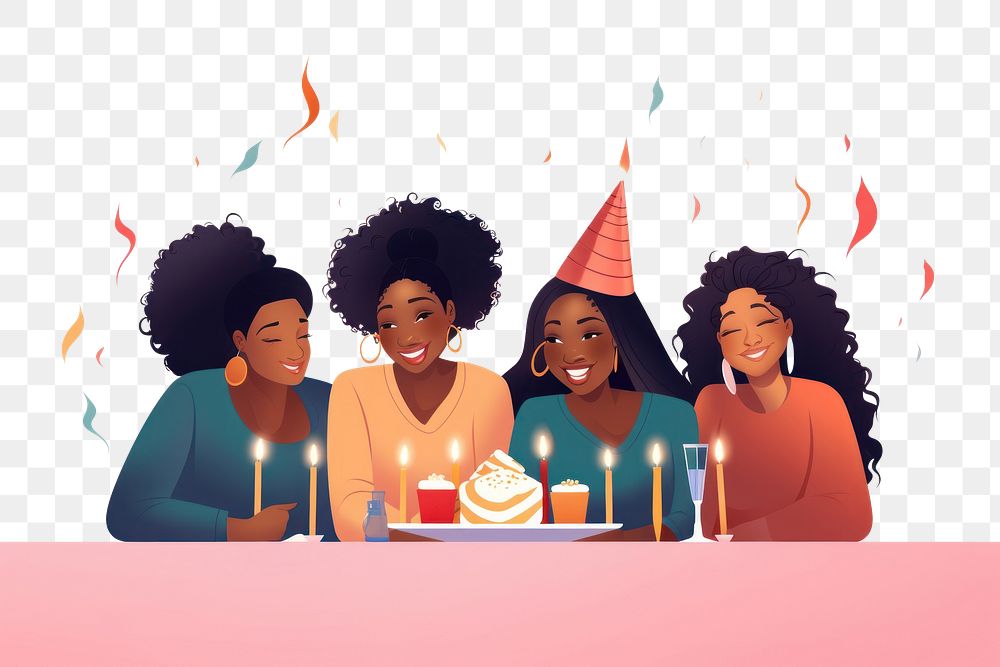 PNG Black women birthday cartoon candle. AI generated Image by rawpixel.