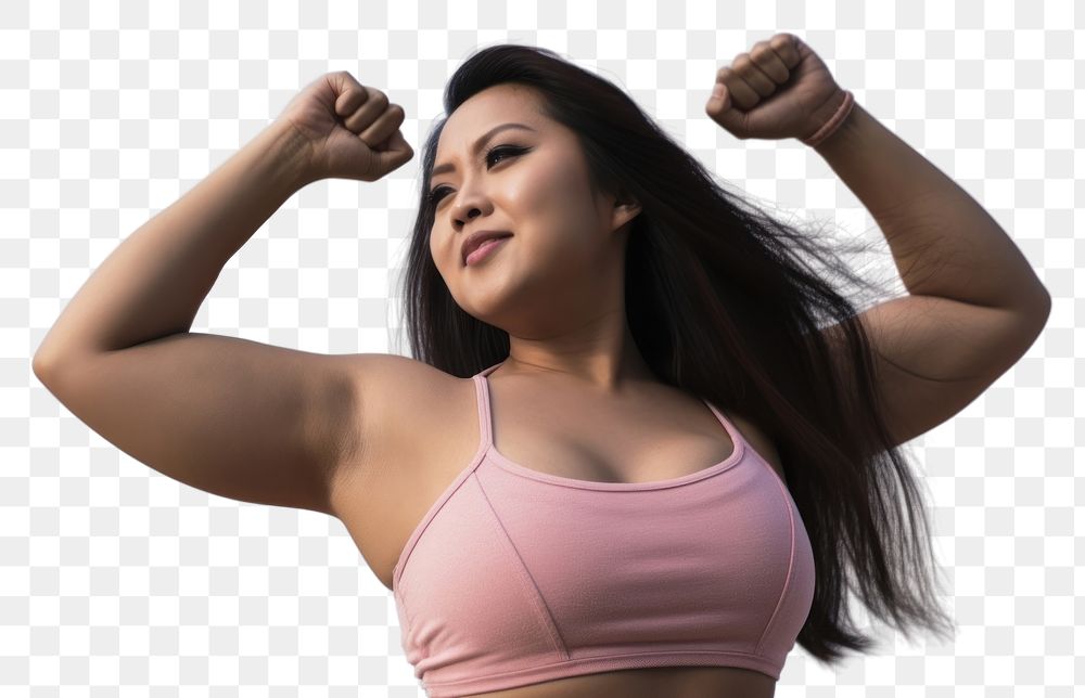 PNG Chubby malaysian woman outdoors sports adult. AI generated Image by rawpixel.