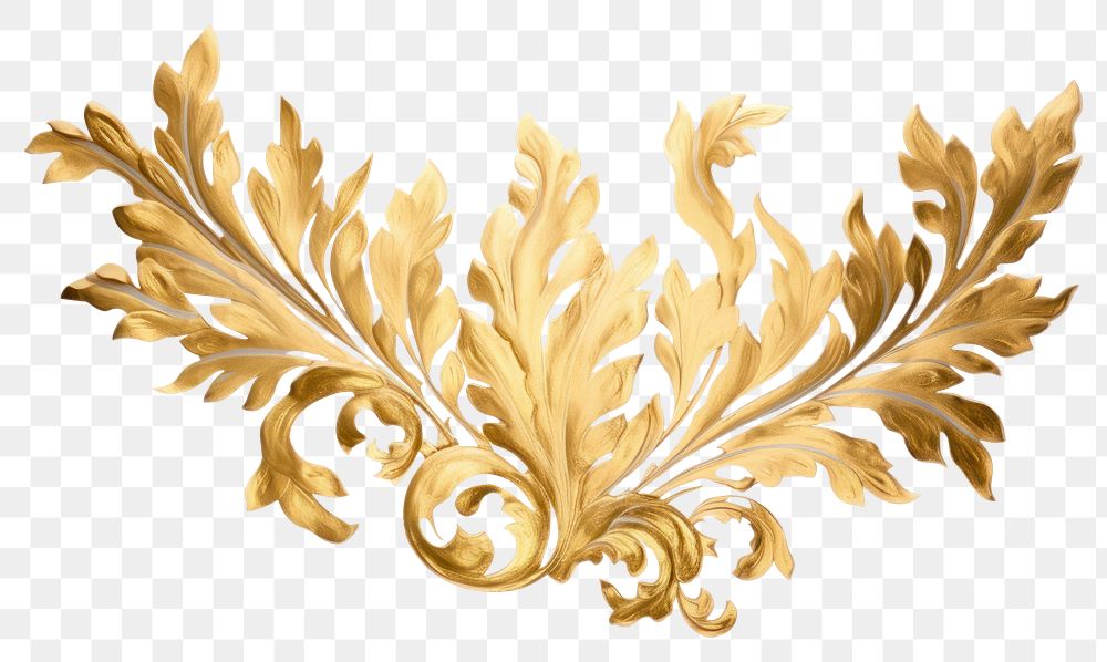 PNG  Leaves ornament pattern gold creativity