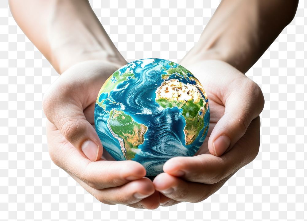 PNG  Hands holding earth shape sphere planet globe. AI generated Image by rawpixel.