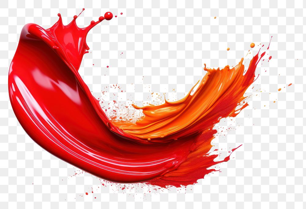 PNG Paint brush falling paint red splash white background splattered creativity. AI generated Image by rawpixel.