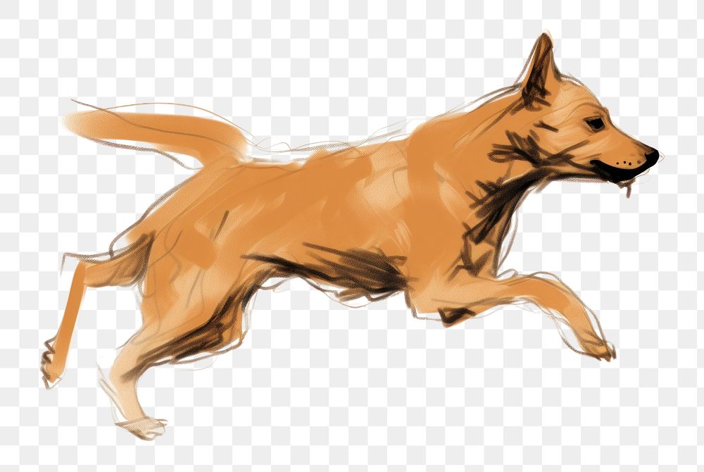 PNG Running dog drawing mammal animal. AI generated Image by rawpixel.