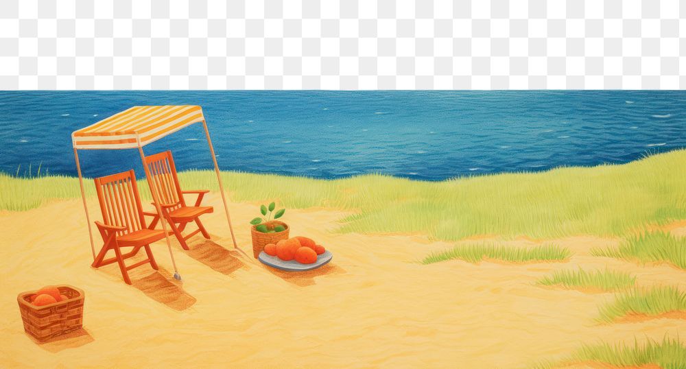 PNG Beach painting outdoors summer. AI generated Image by rawpixel.