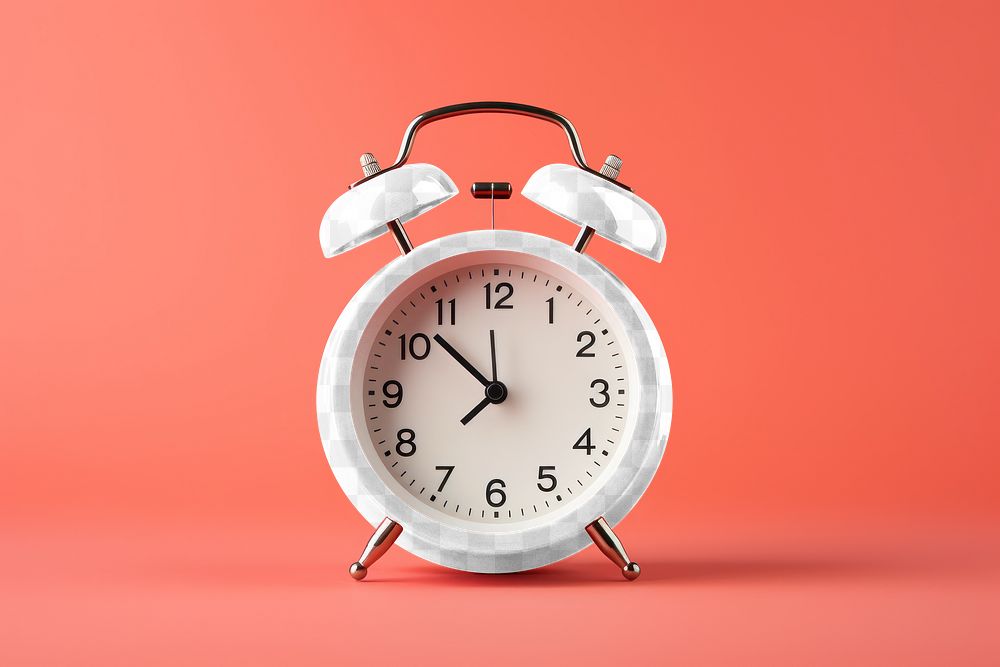 Alarm clock png mockup, transparent design