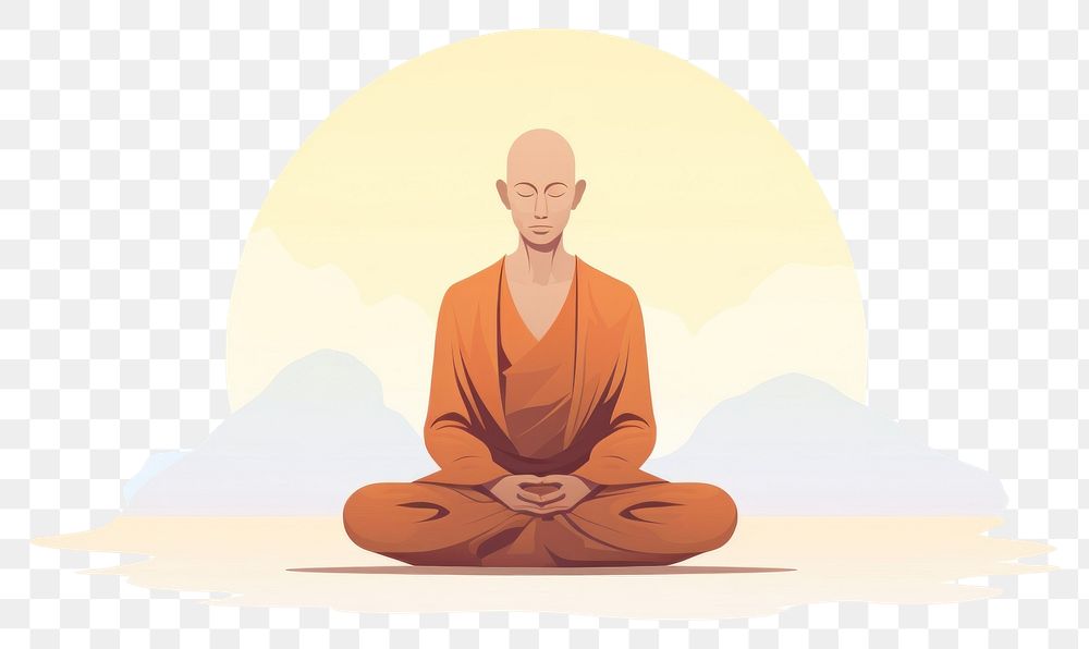 PNG Monk adult yoga spirituality. AI generated Image by rawpixel.