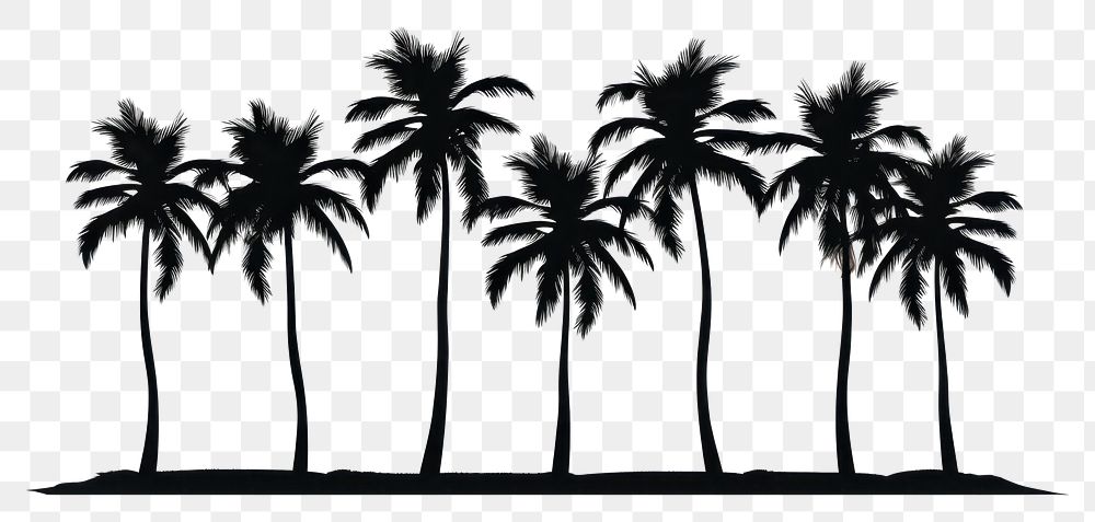 PNG Coconut tree line silhouette outdoors nature. AI generated Image by rawpixel.