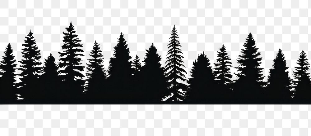 PNG Tree line silhouette plant fir. AI generated Image by rawpixel.