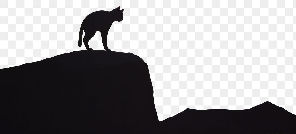 PNG  Cat jumping silhouette outdoors mammal. AI generated Image by rawpixel.