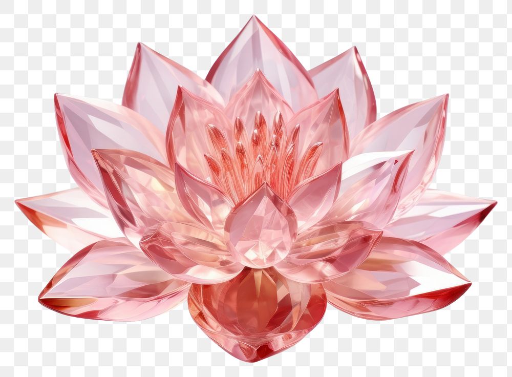 PNG Lotus flower shape gemstone petal plant white background. AI generated Image by rawpixel.