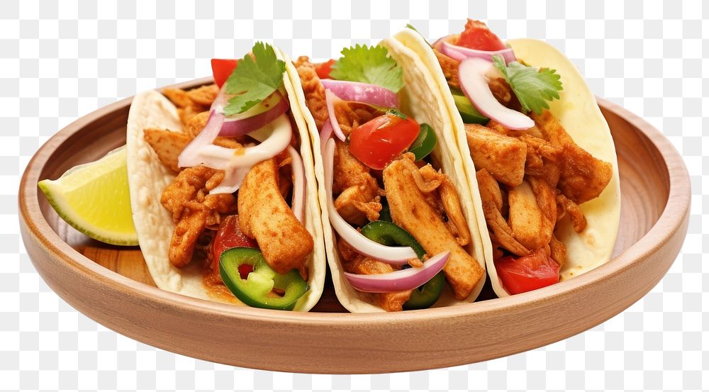 PNG Taco mexican food dish white background. 