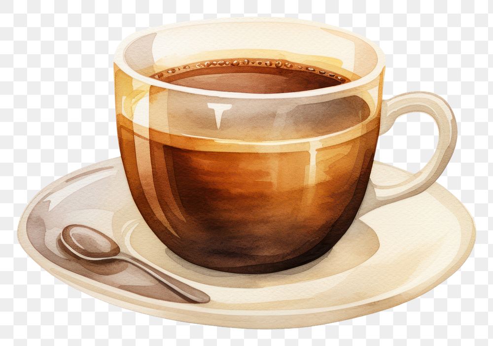 PNG  A cup of coffee saucer spoon drink. AI generated Image by rawpixel.