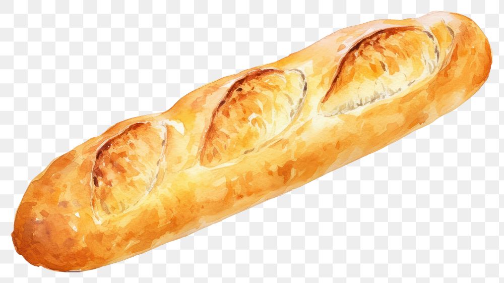 PNG  A Freshly baked baguette bread food white background. AI generated Image by rawpixel.