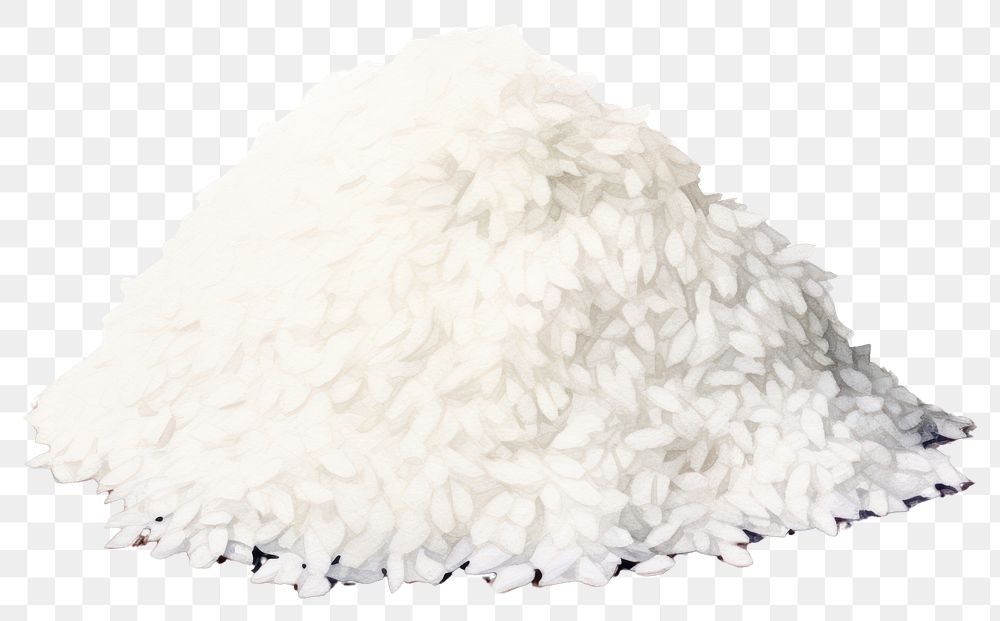 PNG  A Pile of White Rice white rice white background. AI generated Image by rawpixel.
