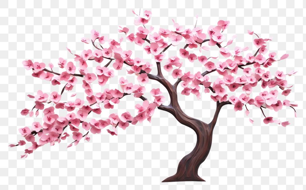 PNG A cherry blossom tree flower plant white background. AI generated Image by rawpixel.
