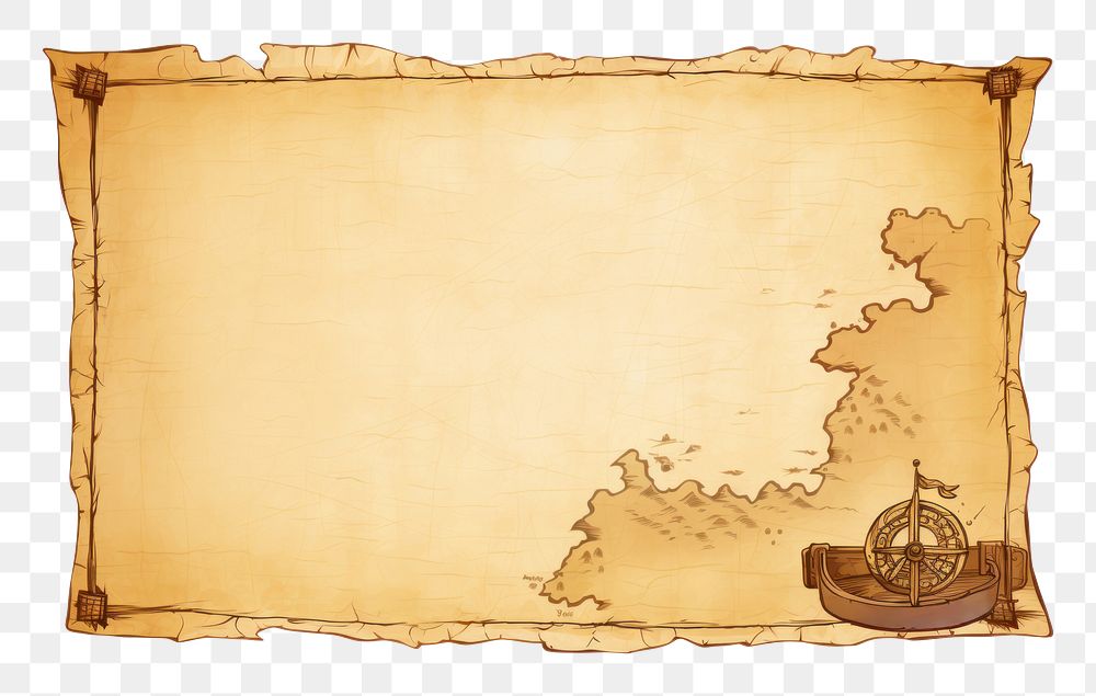 PNG An empty treasure map paper backgrounds text white background. AI generated Image by rawpixel.