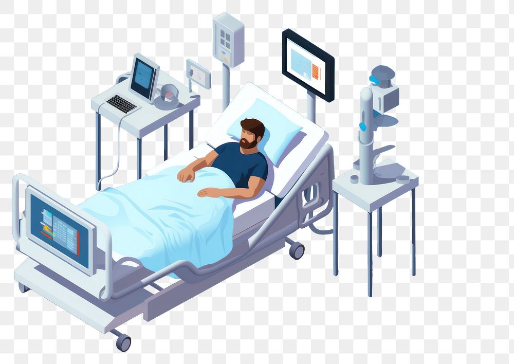 PNG  Doctor in hospital reading patient EMRs furniture clinic adult. AI generated Image by rawpixel.