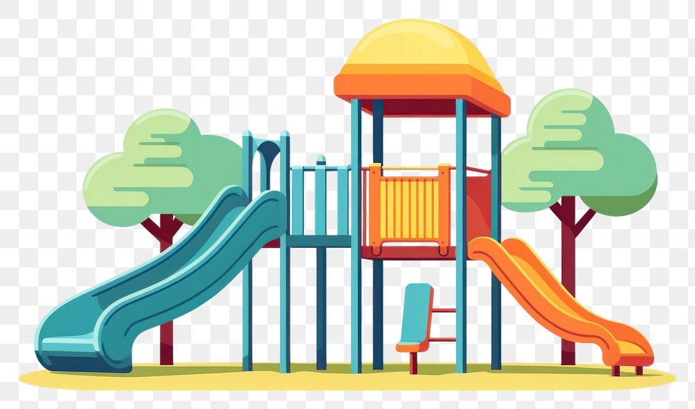 PNG A Kids playground equipment slide outdoors cartoon. AI generated Image by rawpixel.