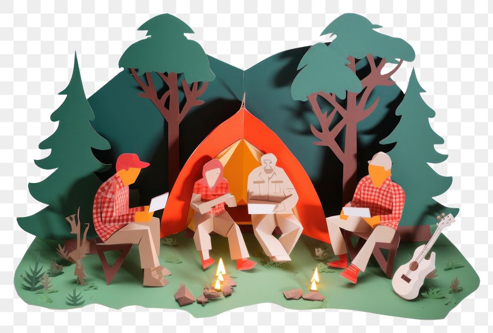 PNG  Camping Group representation celebration creativity. AI generated Image by rawpixel.