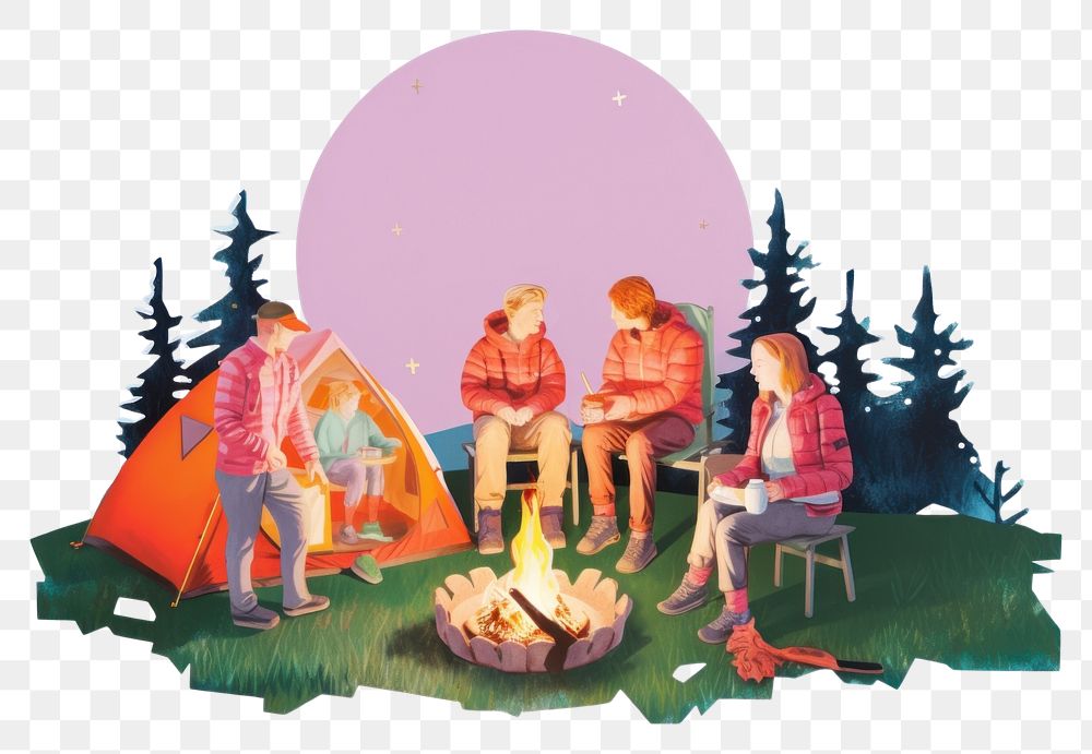 PNG  Camping Group outdoors camping adult. AI generated Image by rawpixel.