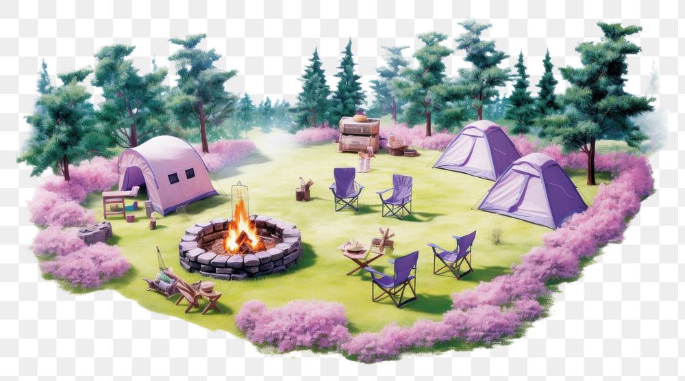 PNG  Camping outdoors bonfire nature. AI generated Image by rawpixel.