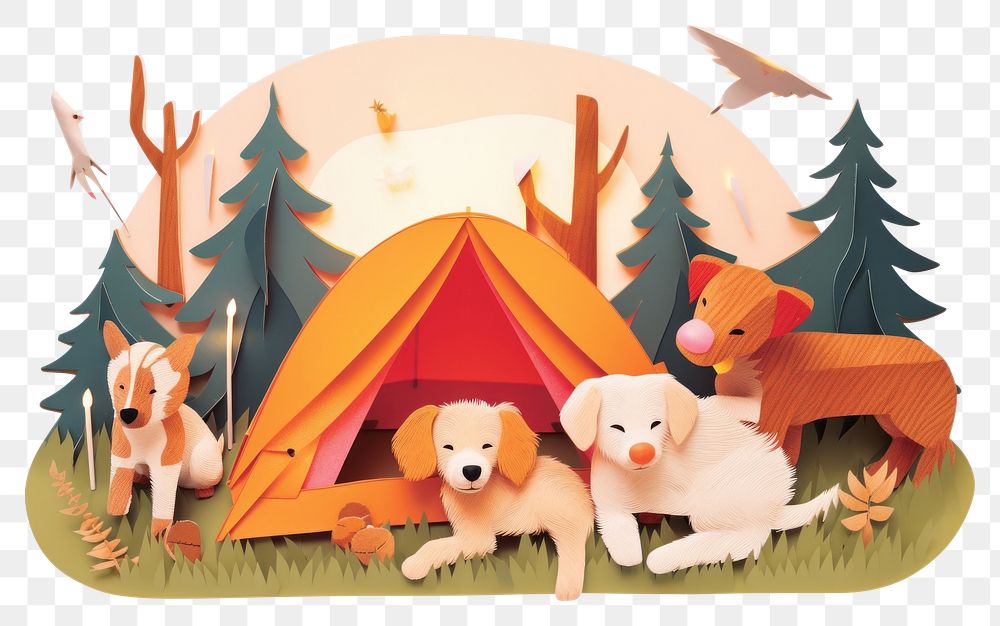 PNG  Camping outdoors camping mammal. AI generated Image by rawpixel.