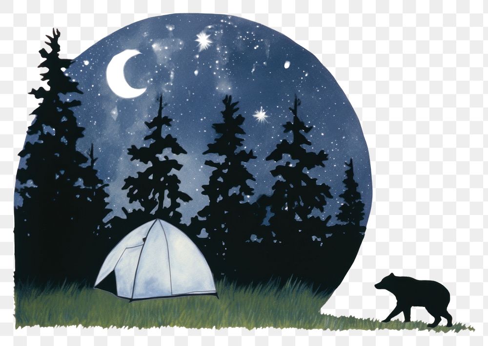 PNG  Camping outdoors camping nature. AI generated Image by rawpixel.