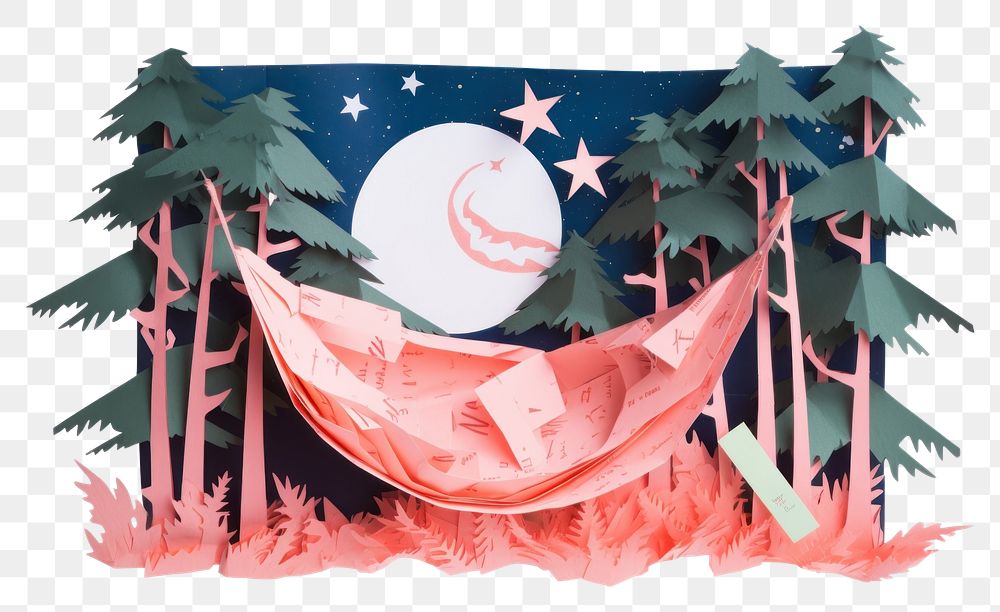 PNG  Hammock camping furniture cartoon forest. AI generated Image by rawpixel.