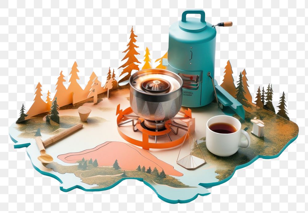 PNG  Stove camping coffee cup mug. AI generated Image by rawpixel.
