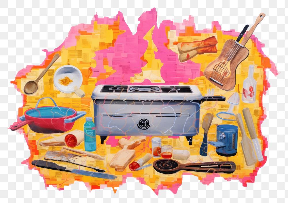 PNG  Stove camping painting art creativity. AI generated Image by rawpixel.