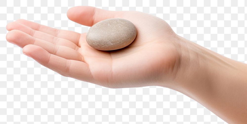 PNG  Spirituality healing zen stone pill medication holding. AI generated Image by rawpixel.