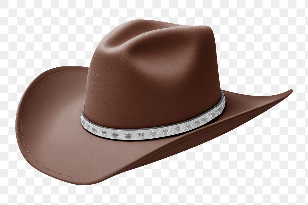 PNG brown cowboy hat, transparent background