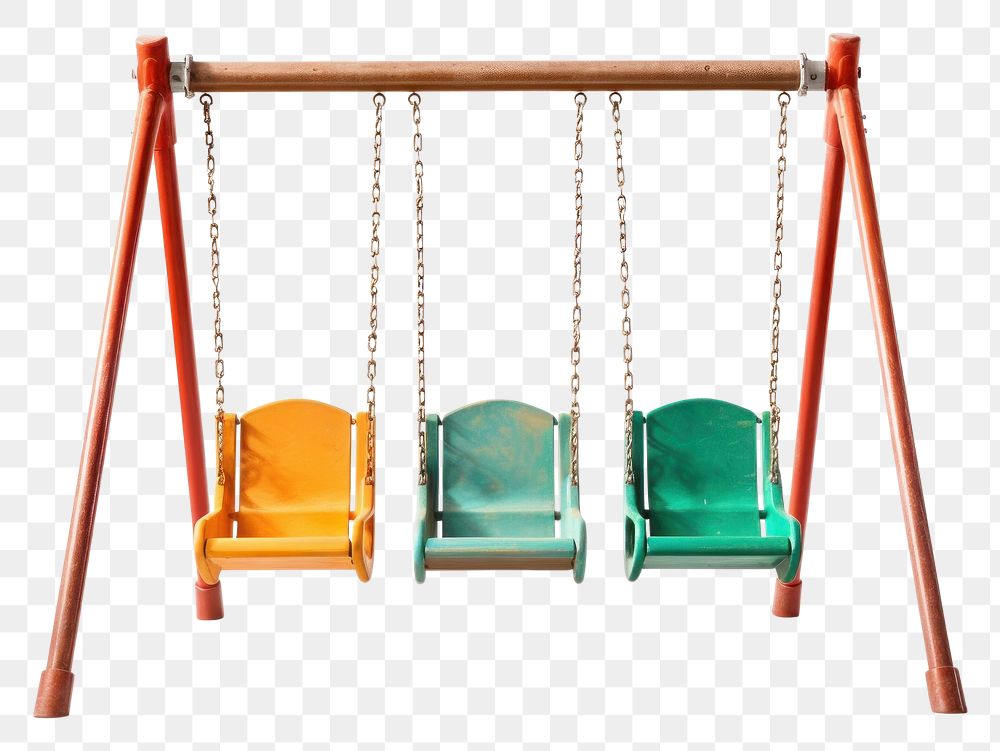 PNG A Kids swings playground white background relaxation. AI generated Image by rawpixel.